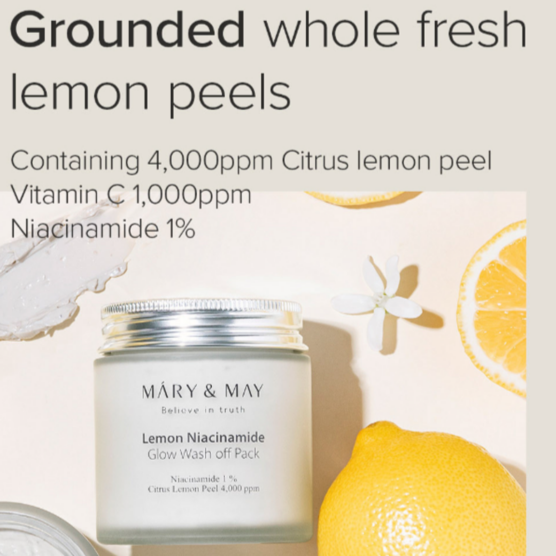 [Mary&May] Vegan Lemon Niacinamide Glow Wash off Pack 125g